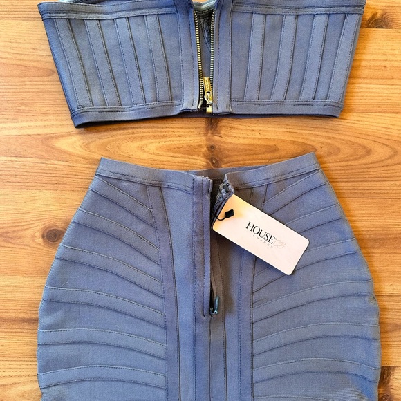 Formal Bodycon Ribbed Crop + Skirt Set - Picture 4 of 6